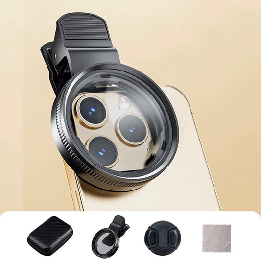 52mm Circular Polarizer Lens Filter for Smartphones - Enhance Your Photography with Clip-On Accessory for Canon & Nikon